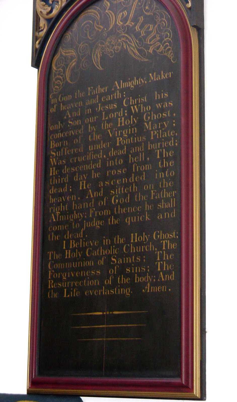Plaque of the Apostles' Creed