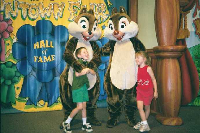 Geoffrey and Erin with Chip and Dale