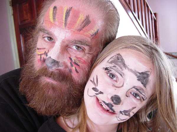 Erin and Bud with painted faces