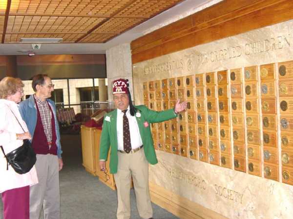 The donation plaques at the Shriners Hospital