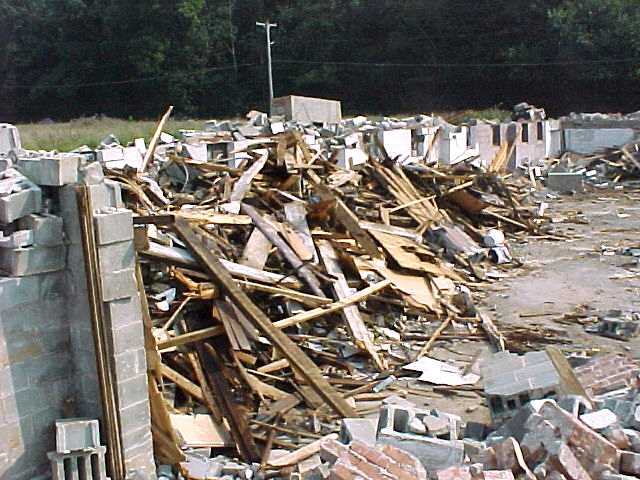 Remains of the hardware store