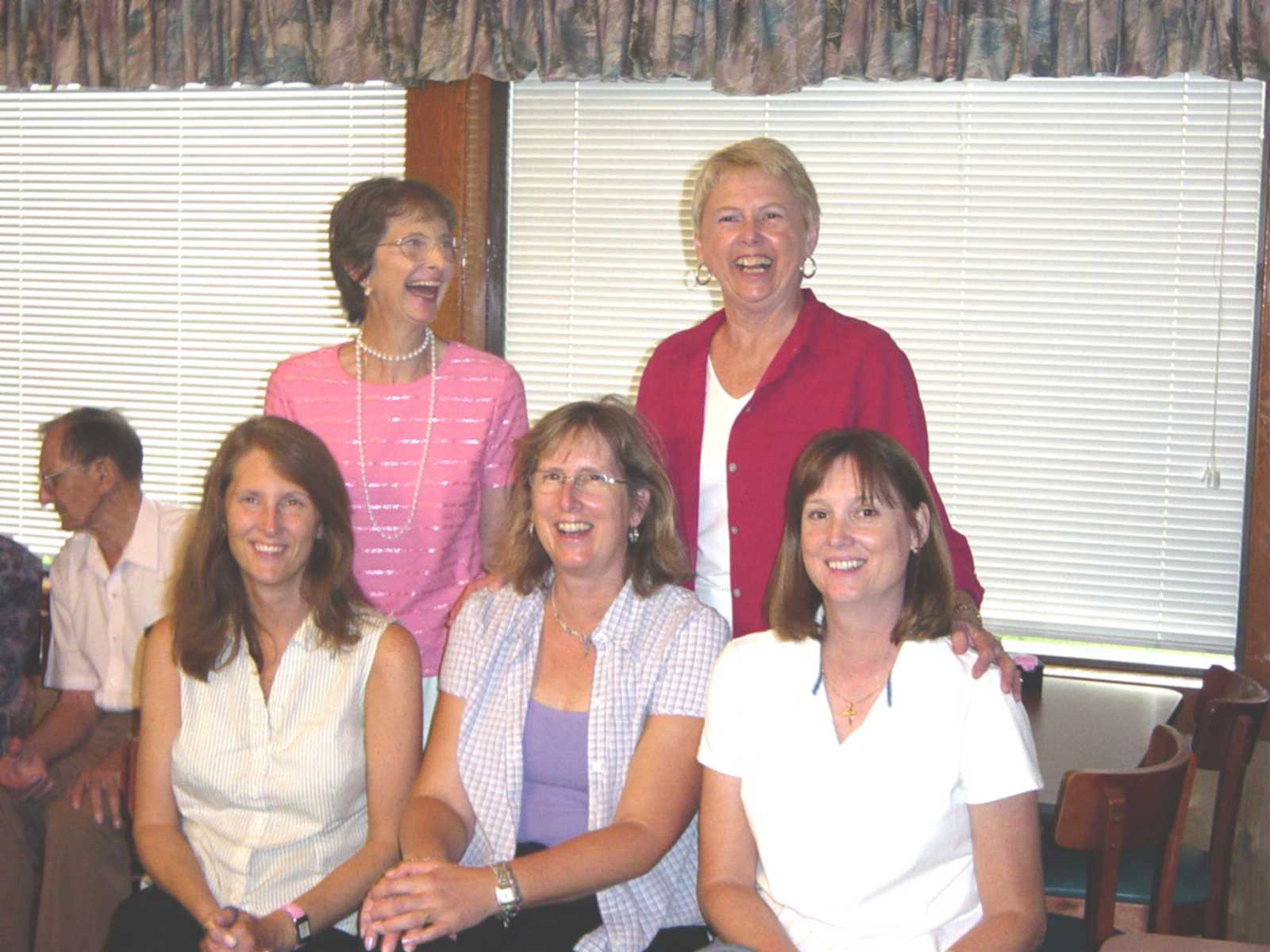 Christine, Diana and Debbie with moms Betty and Kay